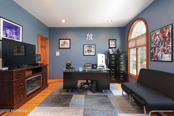 Home Office, Interior, Recessed Lighting, Wood Texture Flooring
