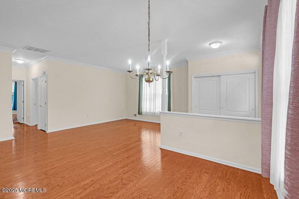 Chandelier, Empty room, Interior, Wood Texture Flooring