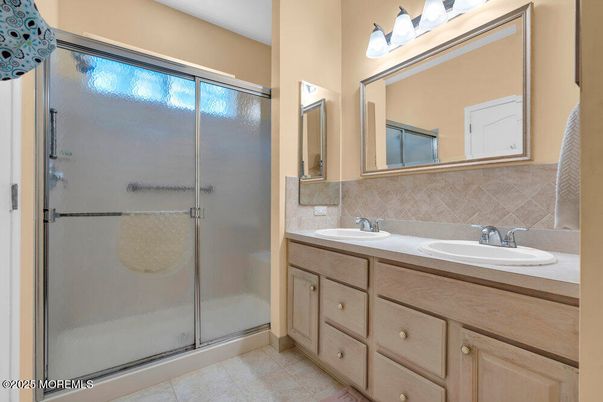 Bathroom, Dual Sink Vanities, Glass Shower, Interior