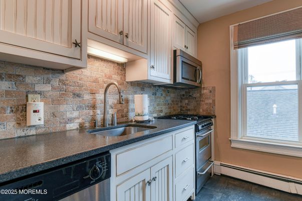 Interior, Kitchen, Stainless Steel Appliances, Stone Walls