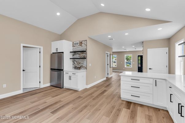 Interior, Kitchen, Recessed Lighting, Wood Texture Flooring