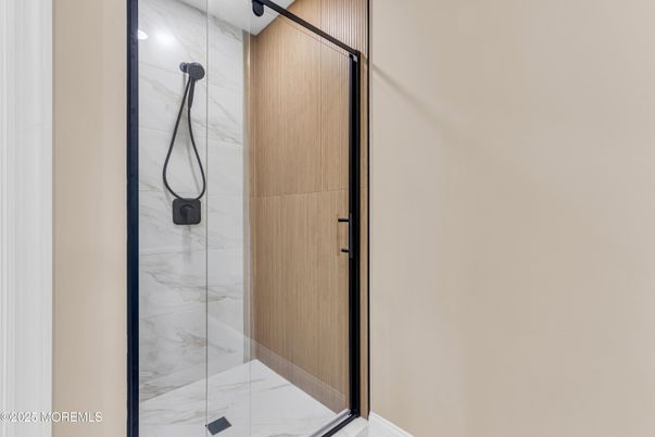 Bathroom, Glass Shower, Interior, Marble Walls