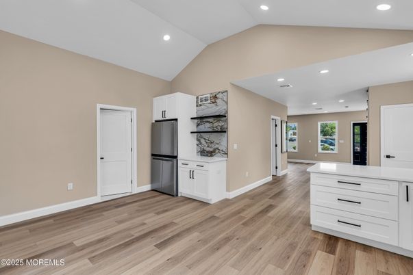Interior, Kitchen, Recessed Lighting, Wood Texture Flooring