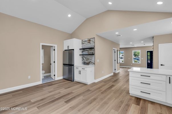 Interior, Kitchen, Recessed Lighting, Wood Texture Flooring