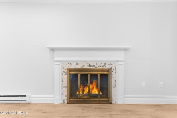 Fireplace, Interior, Wood Texture Flooring