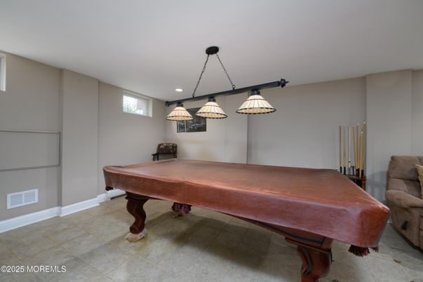 Billiard Table, Game Room, Interior, Pendant Lights, Recessed Lighting
