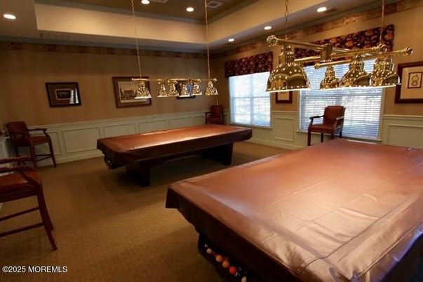 Billiard Table, Game Room, Interior, Pendant Lights, Recessed Lighting