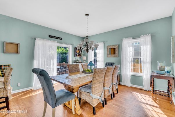 Chandelier, Dining room, Interior, Wood Texture Flooring