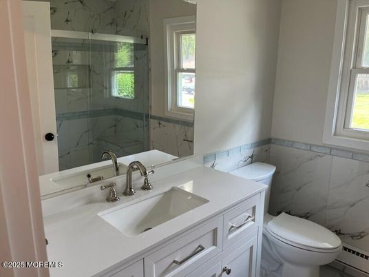 Bathroom, Glass Shower, Interior, Marble Walls