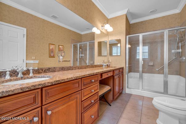 Bathroom, Dual Sink Vanities, Glass Shower, Interior