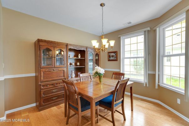 Chandelier, Dining room, Interior, Wood Texture Flooring