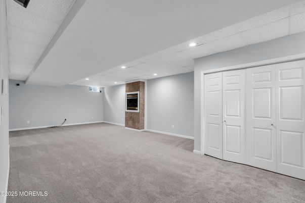 Empty room, Fireplace, Interior, Recessed Lighting