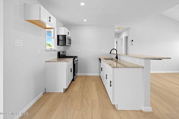 Interior, Kitchen, Recessed Lighting, Wood Texture Flooring