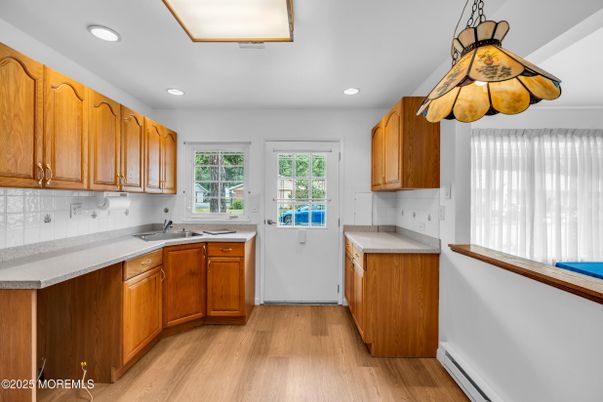 Interior, Kitchen, Recessed Lighting, Wood Texture Flooring