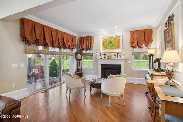 Fireplace, Interior, Recessed Lighting, Wood Texture Flooring