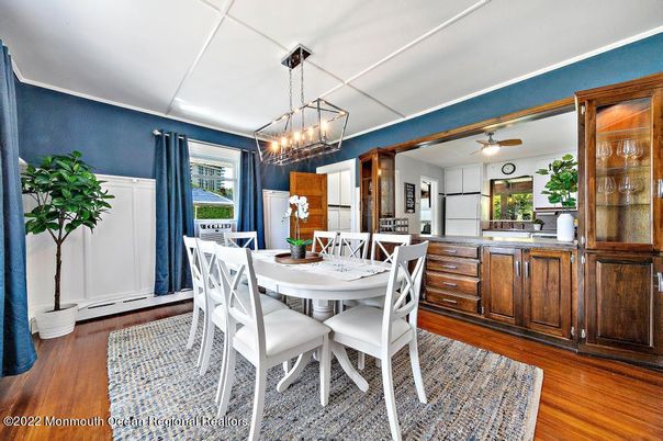 Chandelier, Dining room, Interior, Wood Texture Flooring
