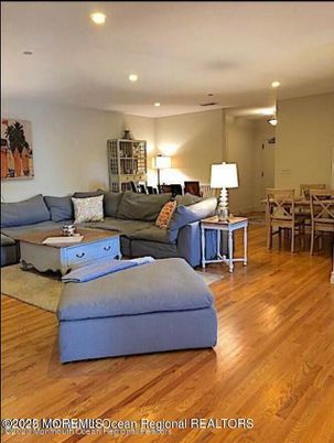Dining room, Interior, Living room, Recessed Lighting, Wood Texture Flooring