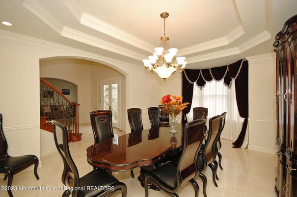 Chandelier, Dining room, Interior, Recessed Lighting