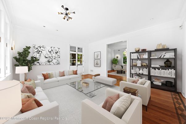 Interior, Living room, Pendant Lights, Recessed Lighting, Wood Texture Flooring