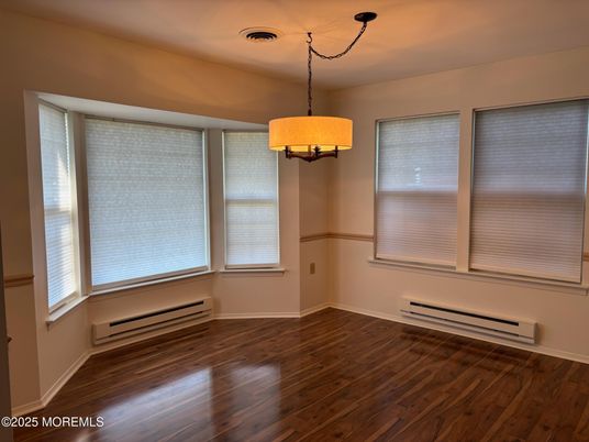 Chandelier, Empty room, Interior, Wood Texture Flooring