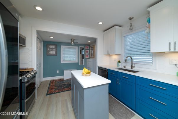 Interior, Kitchen, Recessed Lighting, Wood Texture Flooring