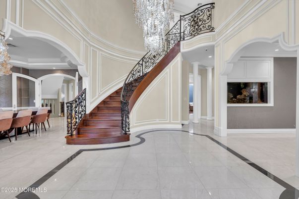 Chandelier, Dining room, Interior, Recessed Lighting