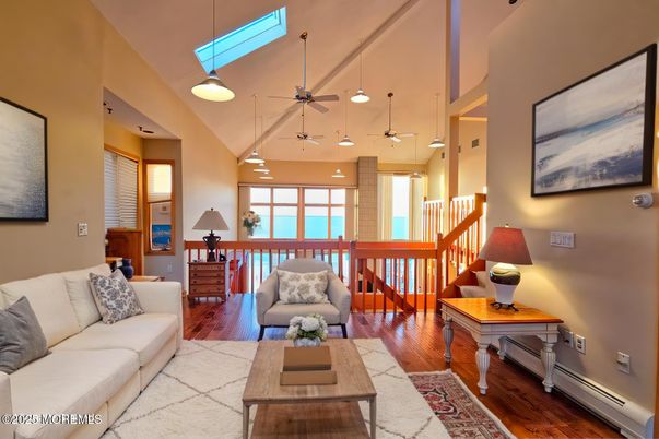 Interior, Living room, Pendant Lights, Recessed Lighting, Water, Wood Texture Flooring