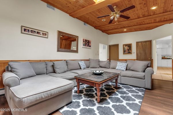 Interior, Living room, Recessed Lighting, Wooden Beams, Wooden Ceilings, Wood Texture Flooring
