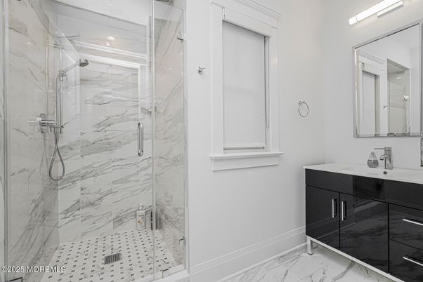 Bathroom, Glass Shower, Interior, Marble, Marble Walls