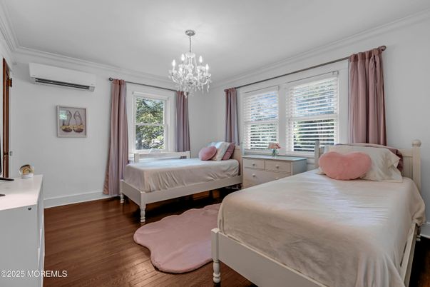 Bedroom, Chandelier, Interior, Wood Texture Flooring