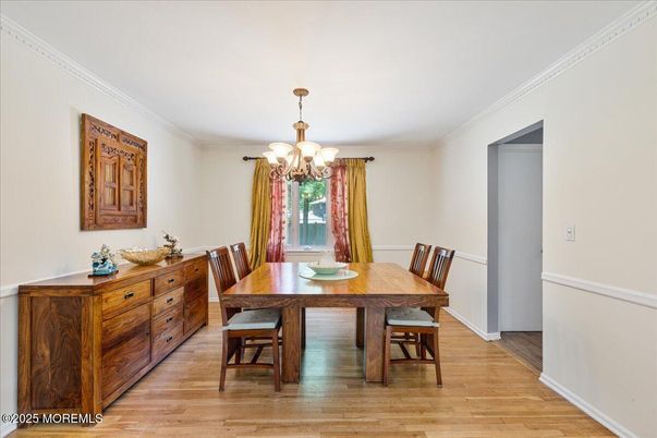 Chandelier, Dining room, Interior, Wood Texture Flooring