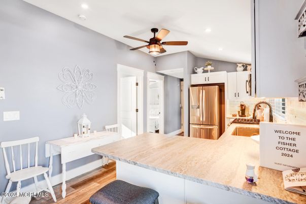 Interior, Kitchen, Recessed Lighting, Wood Texture Flooring