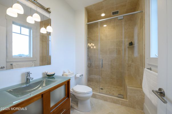 Bathroom, Glass Shower, Interior, Pendant Lights, Recessed Lighting