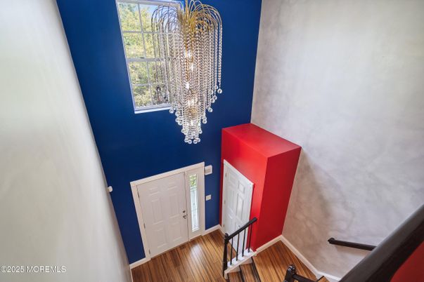 Chandelier, Interior, Wood Texture Flooring