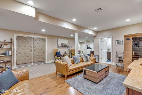 Interior, Kitchen, Living room, Recessed Lighting, Wood Texture Flooring