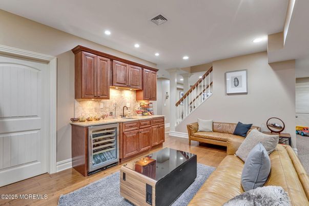 Interior, Kitchen, Living room, Recessed Lighting, Wood Texture Flooring