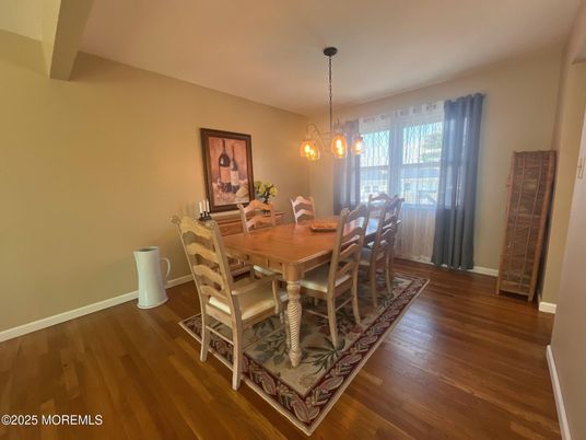 Chandelier, Dining room, Interior, Pendant Lights, Wood Texture Flooring