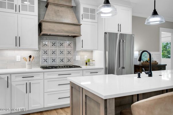Interior, Kitchen, Pendant Lights, Stainless Steel Appliances, Wood Texture Flooring