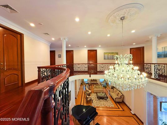 Chandelier, Interior, Recessed Lighting, Wood Texture Flooring