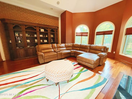 Interior, Living room, Stone Walls, Wood Texture Flooring