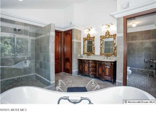 Bathroom, Dual Sink Vanities, Glass Shower, Interior