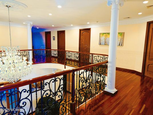Chandelier, Interior, Recessed Lighting, Wood Texture Flooring