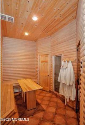 Interior, Recessed Lighting, Wooden Ceilings, Wood Texture Flooring, Wooden Walls