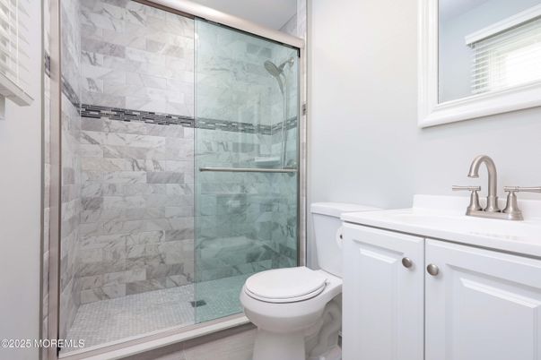 Bathroom, Glass Shower, Interior, Marble Walls