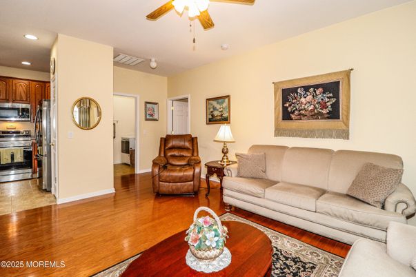 Interior, Kitchen, Living room, Recessed Lighting, Stainless Steel Appliances, Wood Texture Flooring