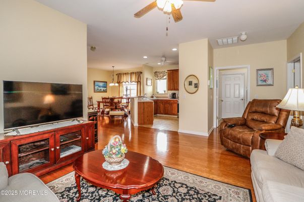 Dining room, Interior, Kitchen, Living room, Pendant Lights, Recessed Lighting, Wood Texture Flooring