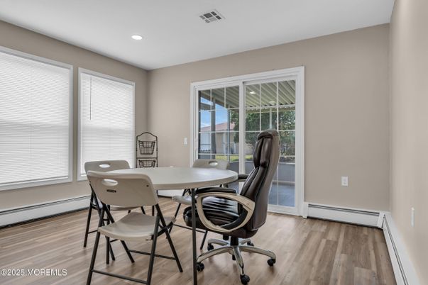 Home Office, Interior, Recessed Lighting, Wood Texture Flooring