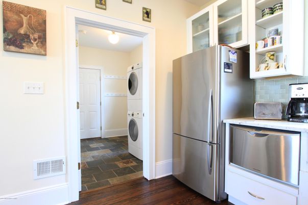 Interior, Kitchen, Stainless Steel Appliances, Utility Closets, Washer, Wood Texture Flooring