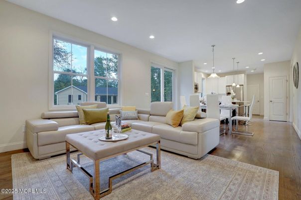 Dining room, Interior, Kitchen, Living room, Pendant Lights, Recessed Lighting, Wood Texture Flooring