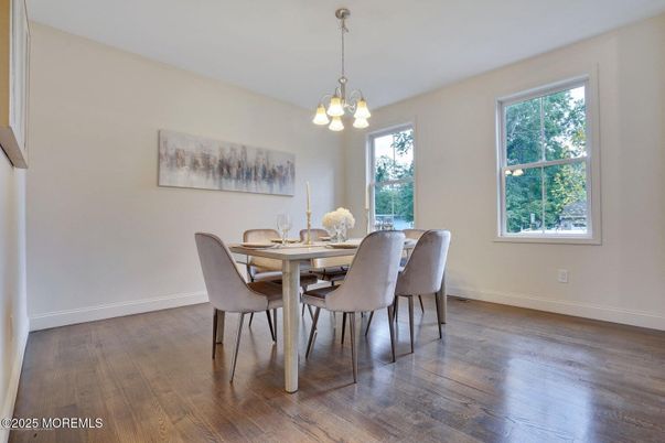 Chandelier, Dining room, Interior, Pendant Lights, Wood Texture Flooring